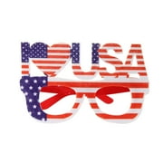 American Flag Glasses, Fourth 4th of July Party Accessories, USA Veterans Day decoration Memorial Day Patriotic Party Red White and Blue Photo Booth Props Favor (A)